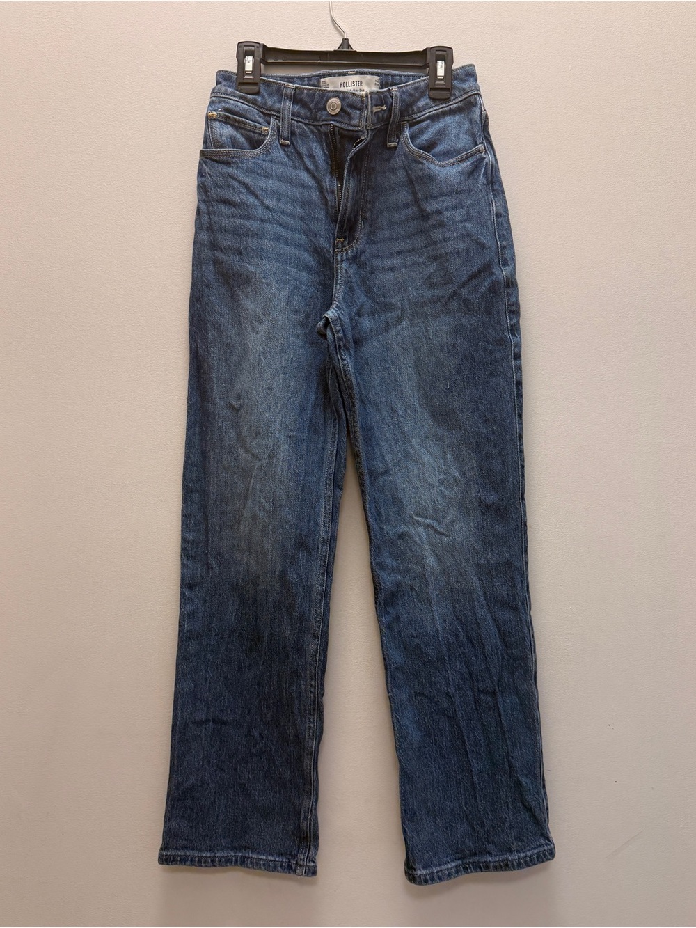 Hollister Men's Straight-Leg Dark Blue Jeans